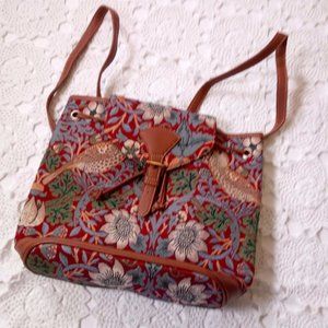 Signare Vegan Tapestry BackPack Purse Bird William Morris Art Design